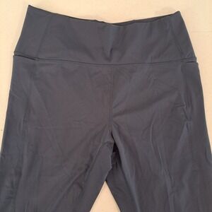 Danskin Womens Leggings XL Gray High Waisted Side Pockets Activewear 1875-182